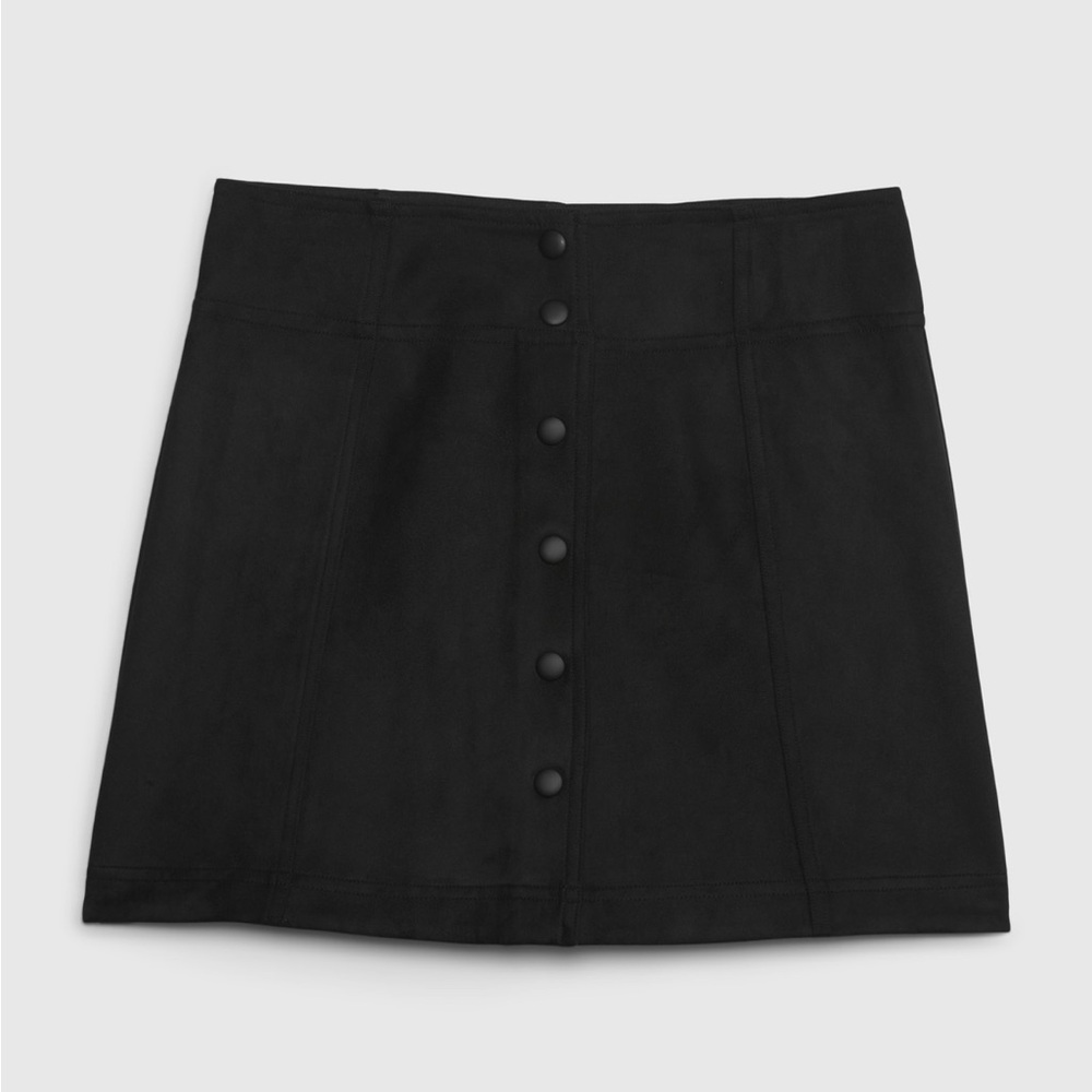 ❤️ GAP SUEDE BLACK SKIRT NEW SIZE 0 - Picture 7 of 7